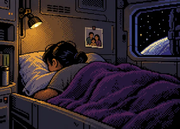 Sato asleep in a bunk.